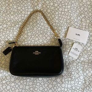New! Black Coach Nolita 19 With Gold Chain